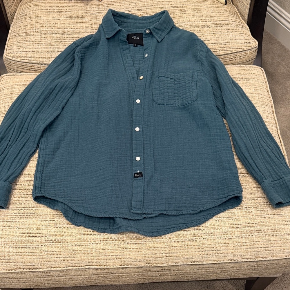 Rails Ellis Aspen Grove Long Sleeve Crinkle Women’s Button Down Shirt Sz  XS